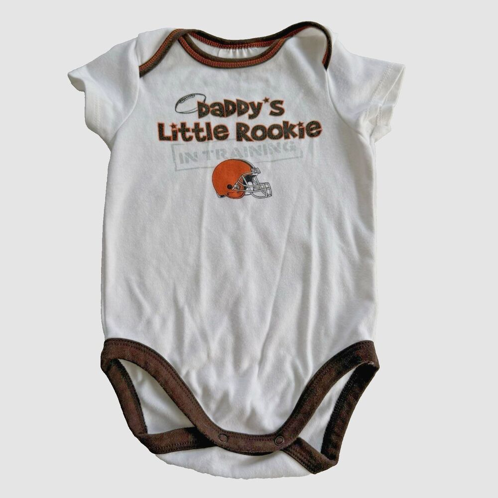 Cleveland Browns Daddy's Rookie NFL One Piece Baby Romper Size 6-12 Months